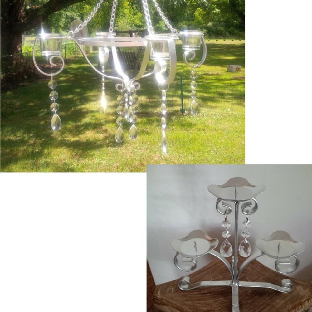 Silver Chandelier & Unity Candle Set ~ Wedding
